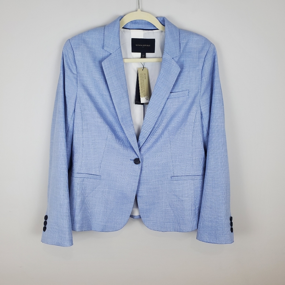 Banana Republic Light Blue Women's Blazer Size 12P NWT